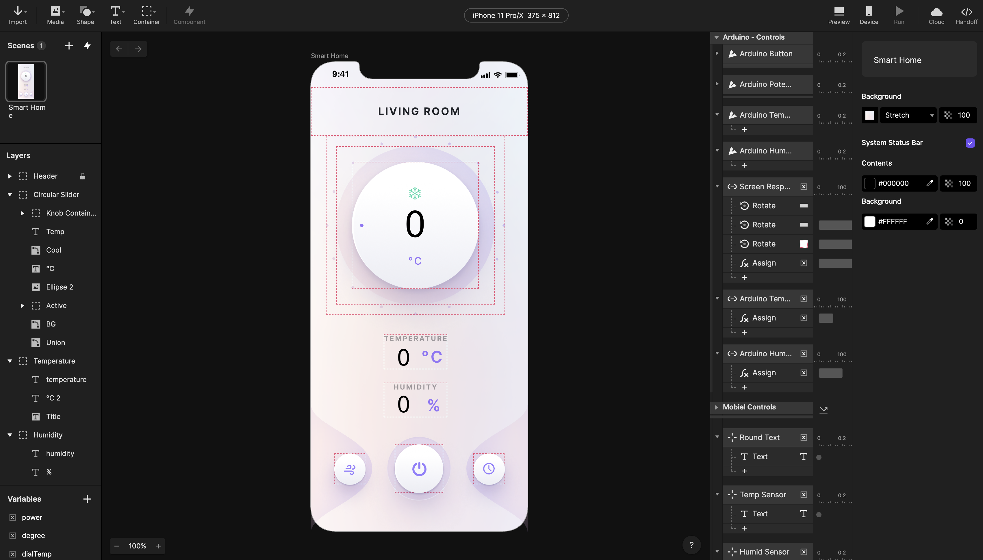 We also tried to connect the Arduino to a digital interface in ProtoPie, but many students struggled and sadly we did not have enough time for everyone to complete it during class.