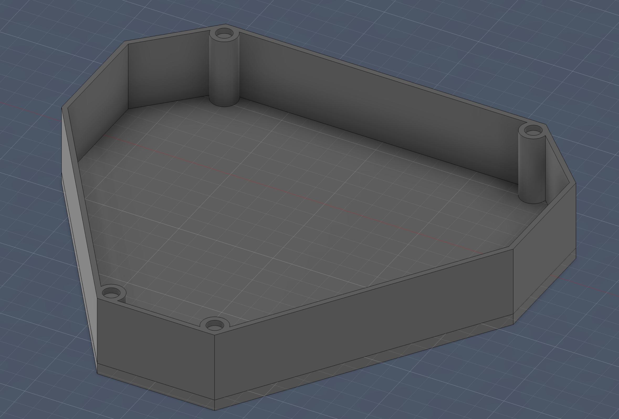 3D modelled outer casing without any slots/holders for components.
