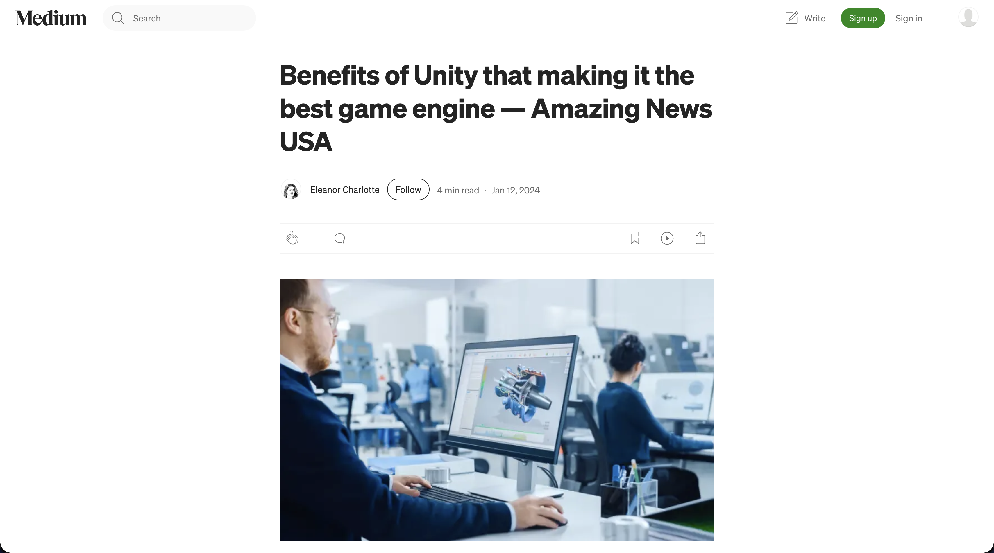 The article argues that Unity is a great engine for beginners because it’s easy to learn, flexible for both 2D and 3D, and backed by a huge community. It highlights fast development through the Asset Store, strong cross-platform support (build once, ship to multiple devices), and frames Unity as a “safe” choice because help and tutorials are everywhere.